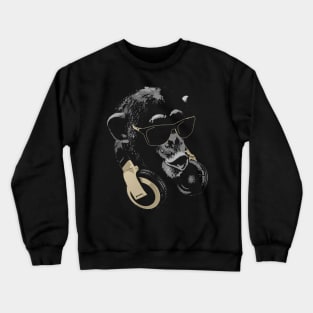 Monkey DJ Bling Crewneck Sweatshirt